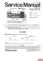 Technics - RSHD-75 - Service manual 